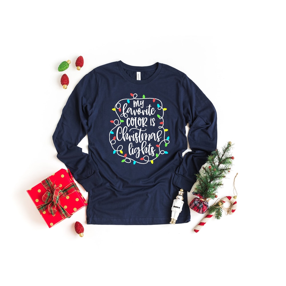 My Favorite Color is Christmas Lights, Christmas Family Shirt, Christmas Lights Shirt,Christmas Shirt,Christmas Long Sleeve,Christmas Family.jpg