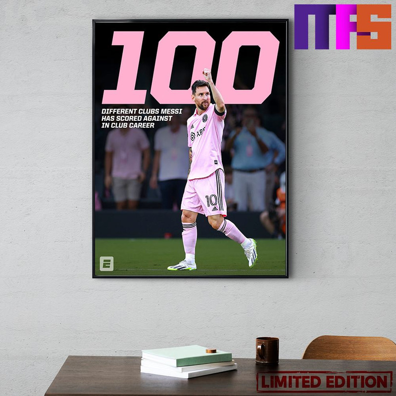 100 Different Clubs Lionel Messi Has Scored Against In Club Career Art Decor Poster Canvas.jpg
