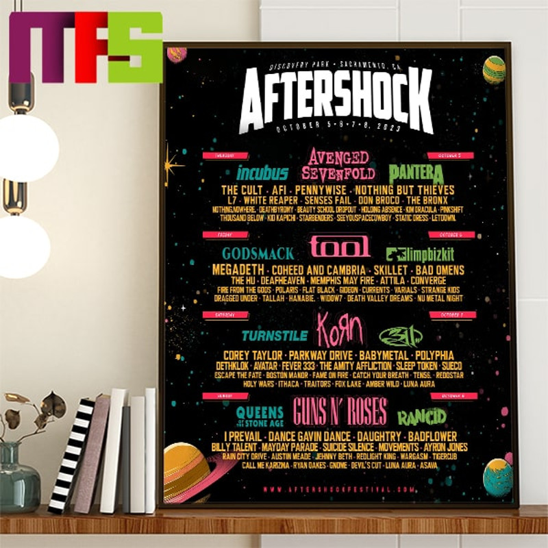 Aftershock Festival Sacramento CA At Discovery Park Schedule On October 5-8 2023 Home Decor Poster Canvas.jpg