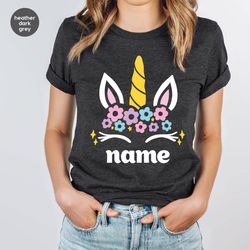 custom unicorn shirt, personalized gifts, toddler girl unicorn tshirts, customizable unicorn tee, birthday gifts for her