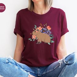 cute capybara shirt, gifts for her, capybara gift, animal toddler t shirts, cute kids t-shirt, capybara graphic tees, fl