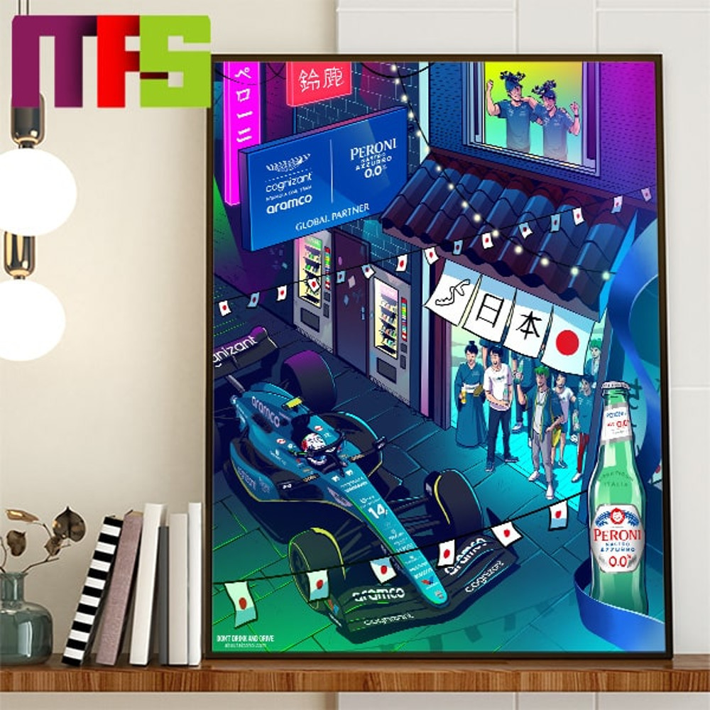 Aston Martin Aramco Cognizant F1 Team Setting Down In Suzuka For The Japanese GP Artwork Home Decor Poster Canvas.jpg