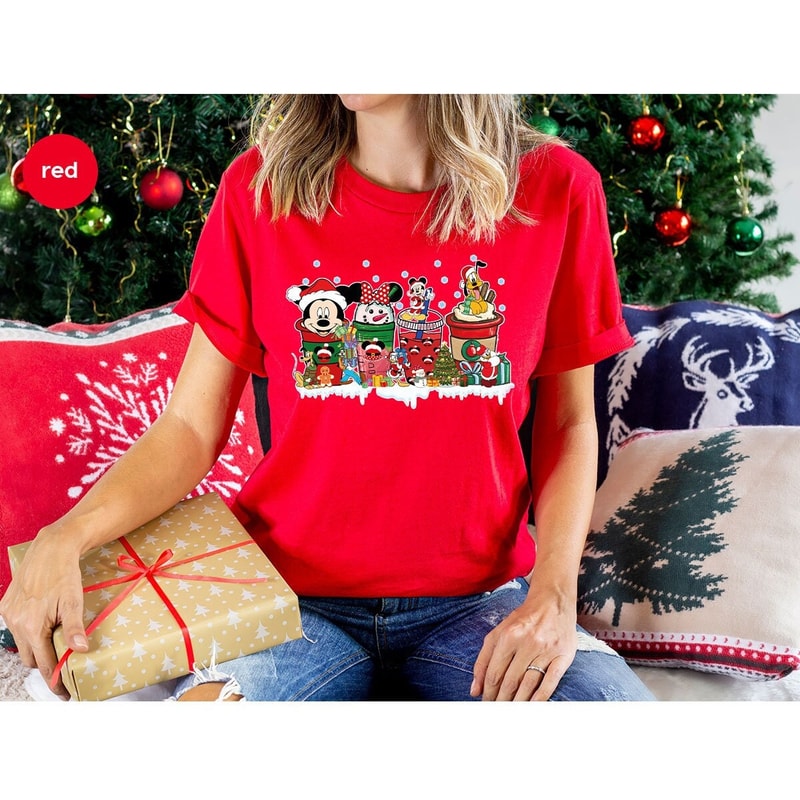 Disney Christmas Drink Shirt, Disneyland T Shirt, Funny Christmas Shirt, Disney World Tees, Mickey Mouse Tshirt, Disney Trip Christmas Gifts.jpg