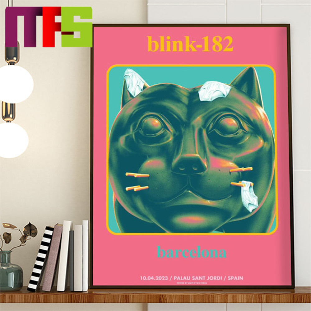 Blink 182 Barcelona Event Poster Spain Palau Sant Jordi On October 4th 2023 Home Decor Poster Canvas.jpg