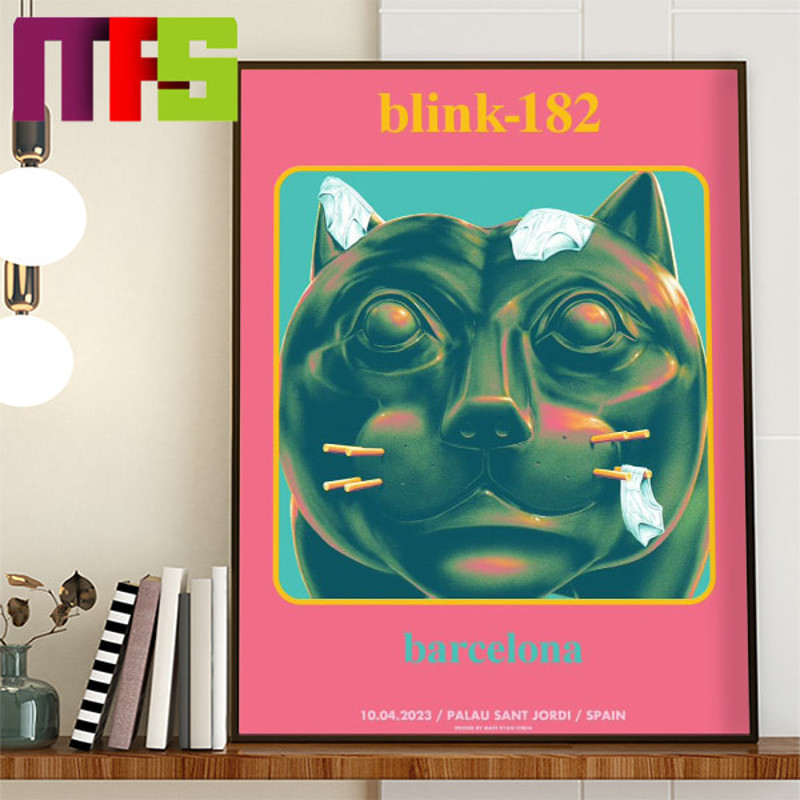 Blink 182 Barcelona Event Poster Spain Palau Sant Jordi On October 4th 2023 Home Decor Poster Canvas.jpg