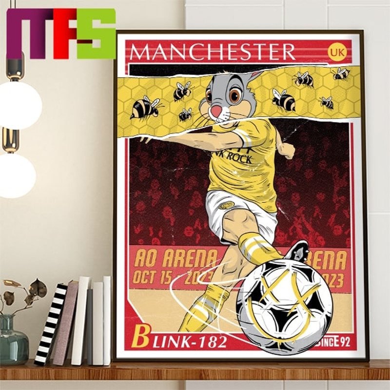 Blink 182 Manchester Event Poster At AO Arena England October 15th 2023 Home Decor Poster Canvas.jpg