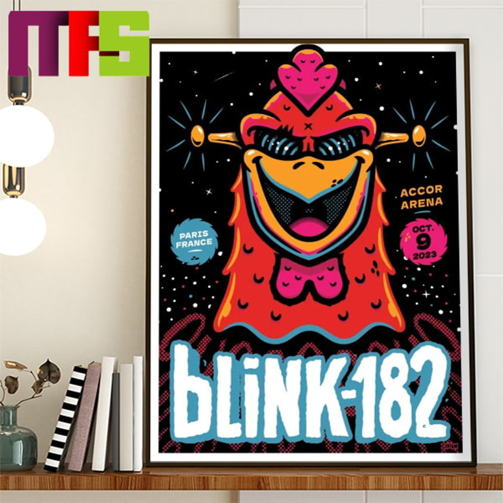 Blink 182 Paris Event Poster At Accor Arena France October 9th 2023 Home Decor Poster Canvas.jpg