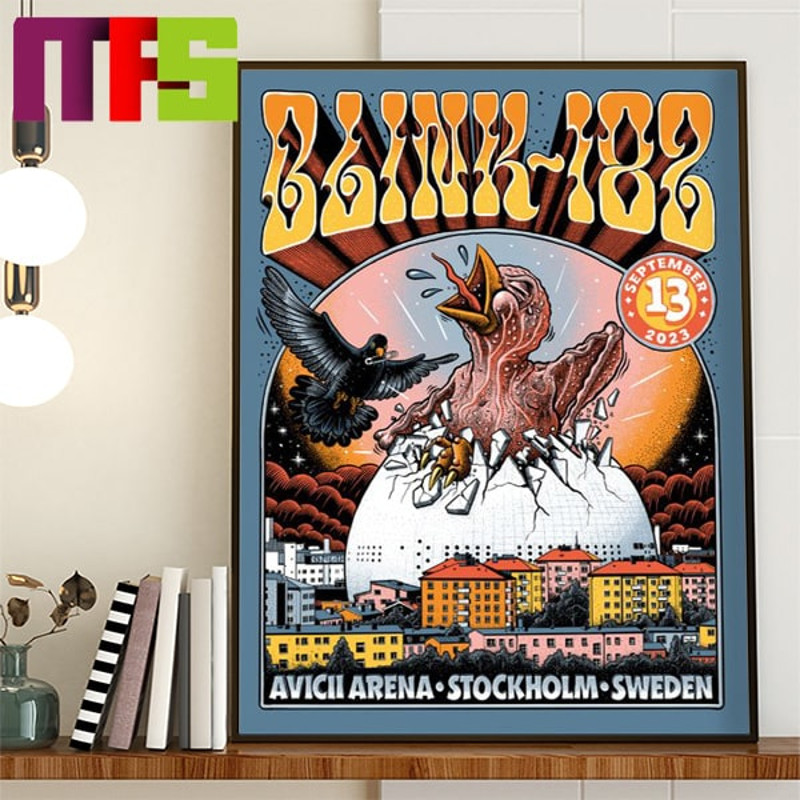 Blink-182 At Avicii Arena Stockholm Sweden On September 13th 2023 Home Decor Poster Canvas.jpg