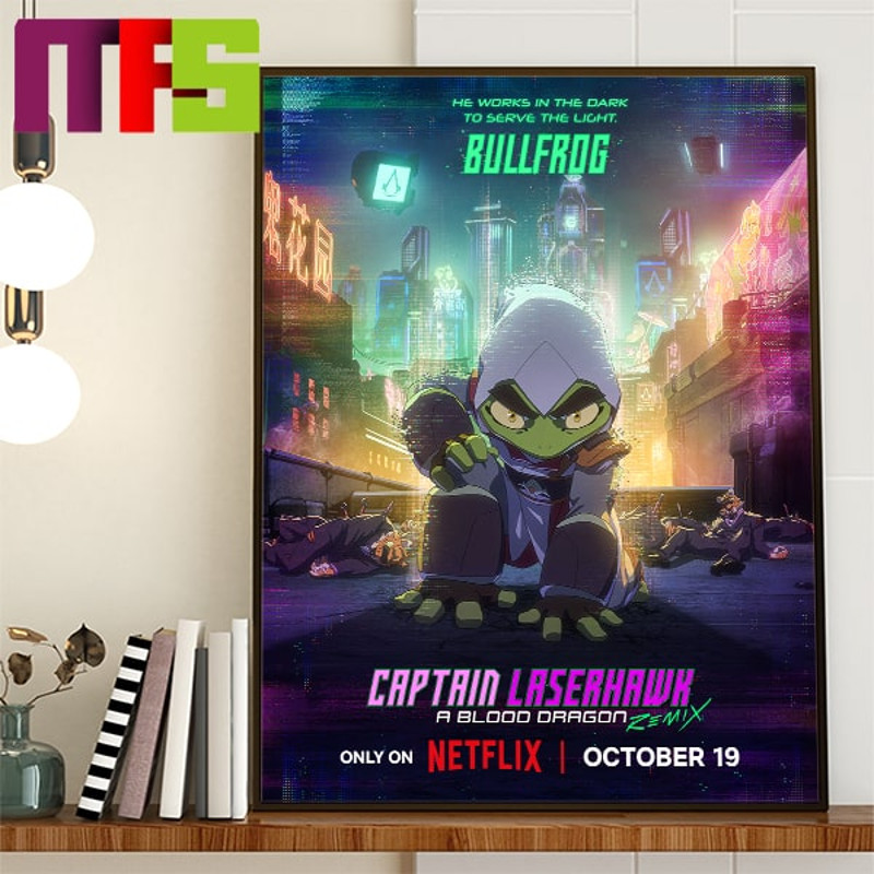 Captain Laserhawk A Blood Dragon Remix Bullfrog On Netflix October 19th Home Decor Poster Canvas.jpg