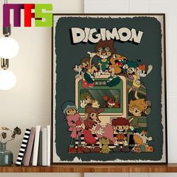 digimon cartoon poster in full colored artwork home decor poster canvas