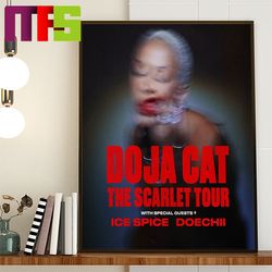 doja cat the scarlet tour 2023 with ice spice and doechii home decor poster canvas