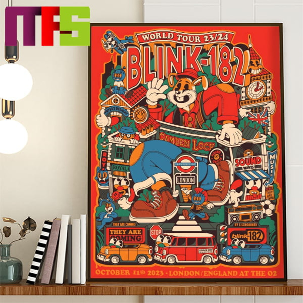 Blink 182 London Event Poster At The O2 England On October 11th 2023 Home Decor Poster Canvas.jpg