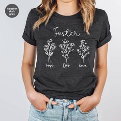 foster mama t-shirt, foster care outfit, gift for foster mother, floral adoption shirt, foster mom graphic tees, womens