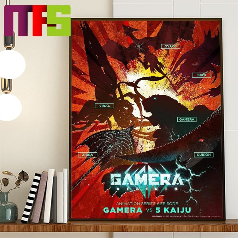 Gamera Rebirth Gamera Vs 5 Kaiju Animation Godzilla Series Home Decor Official Poster Canvas.jpg