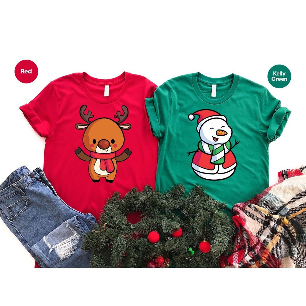 Funny Christmas Gifts, Matching Family Shirts, Cute Reindeer Toddler Shirt, Snowman T-Shirt, Gingerbread Youth Tshirt, Gift for Kids.jpg