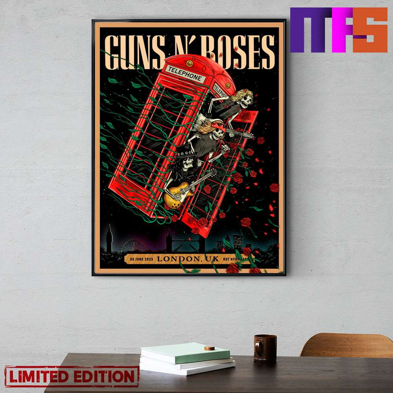 Guns N Roses World Tour 30 June 2023 London England BST Hyde Park Home Decor Poster Canvas.jpg