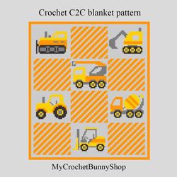 Crocher C2C Construction Vehicles graphgan blanket pattern PDF Download