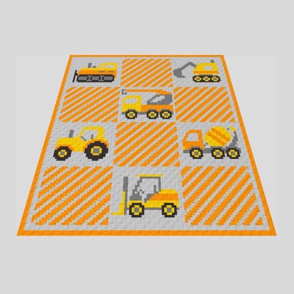 Crocher C2C Construction Vehicles graphgan blanket pattern P | Inspire ...