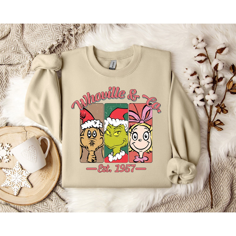 Grinch Christmas Sweatshirt, Whoville and Co Sweatshirt - Festive Holiday Apparel, Who-Ville Inspired Jumper, Christmas Whimsy Pullover,.jpg