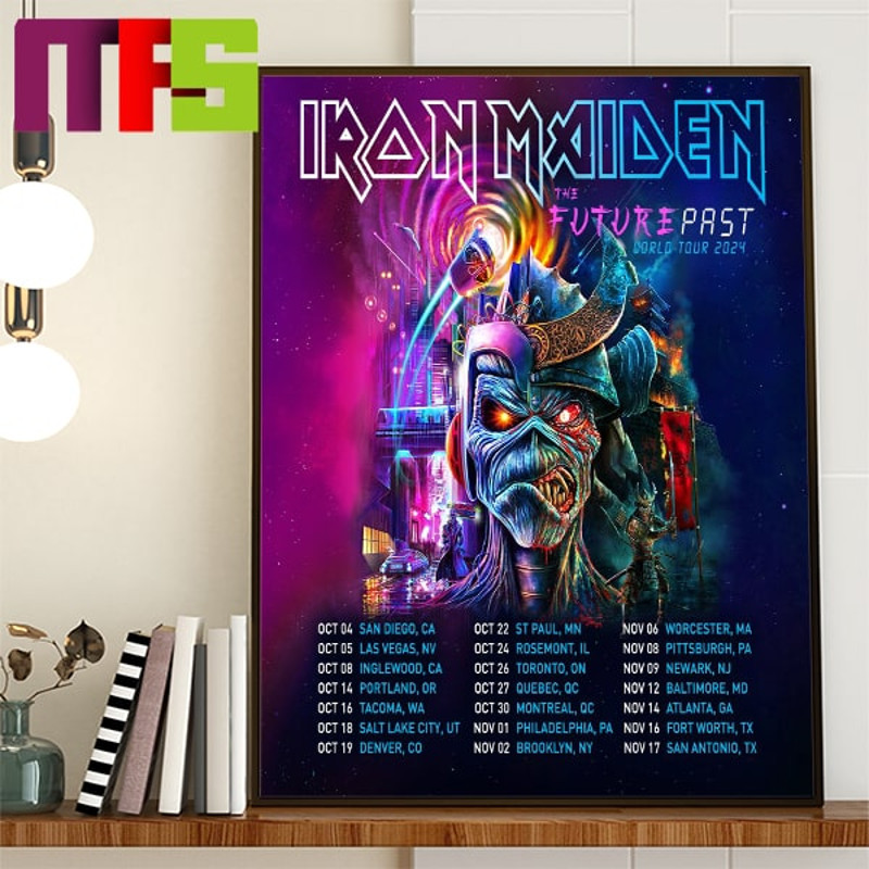 Iron Maiden The Future Past World Tour 2024 USA Home Decor Poster Canvas.jpg