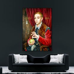 boy with apple painting, the great budapest hotel movie poster, rolled canvas, hight quality print, budapest hotel gift,