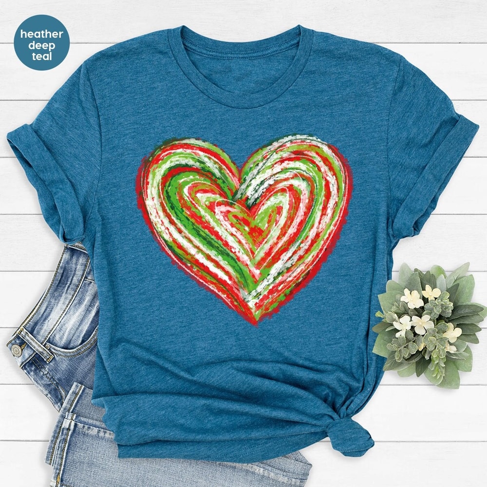 Heart Shirt, Colorful Heart Graphic Tees, Love Outfit, Gift for Her, Birthday Gift, Heart TShirt, Gifts for Mother, Valentines Day Gifts.jpg
