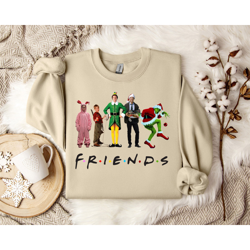 Retro 'Friends Christmas' Pullover Spread Holiday Cheer, Vintage-Inspired 'Friends' Xmas Sweater- Friendsgiving Delight.jpg