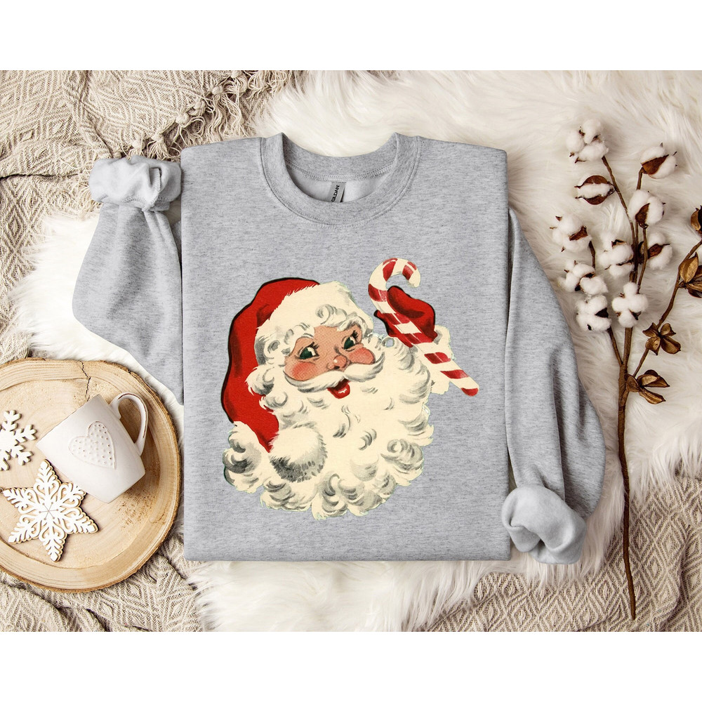 Santa Christmas Sweater, Vintage Santa Claus Face Sweatshirt - Retro Christmas Clothing, Santaface Festive Holiday Sweatshirt -.jpg
