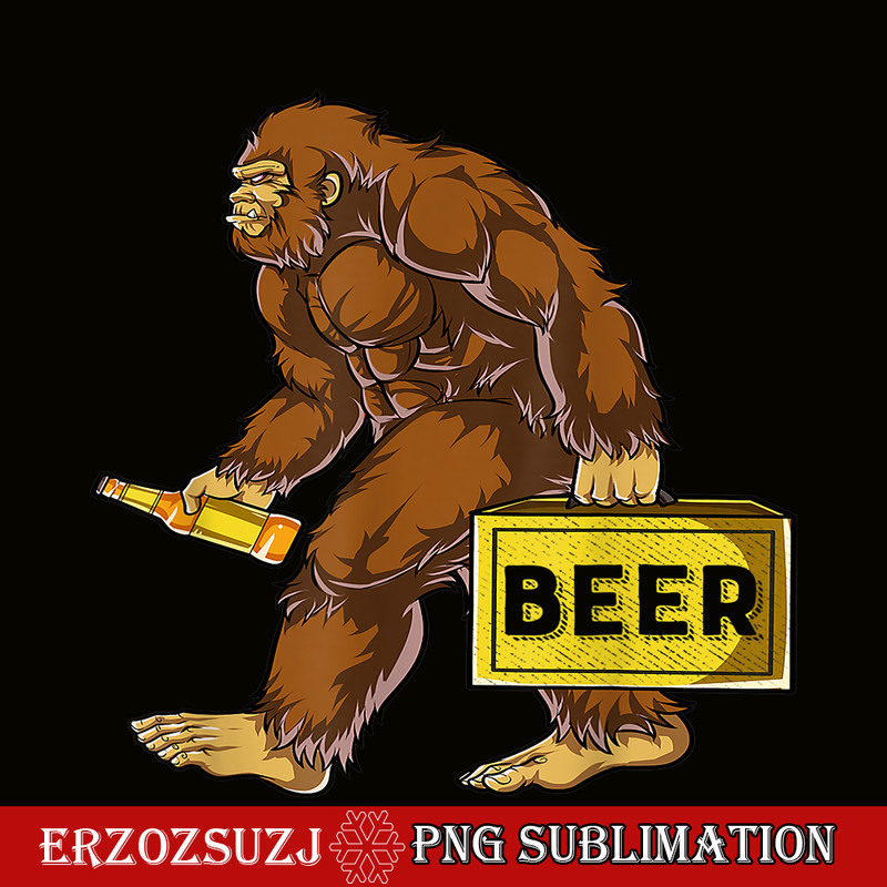 BEER28102312-Bigfoot with Beer PNG funny Sasquatch PNG Drinking Party PNG.png