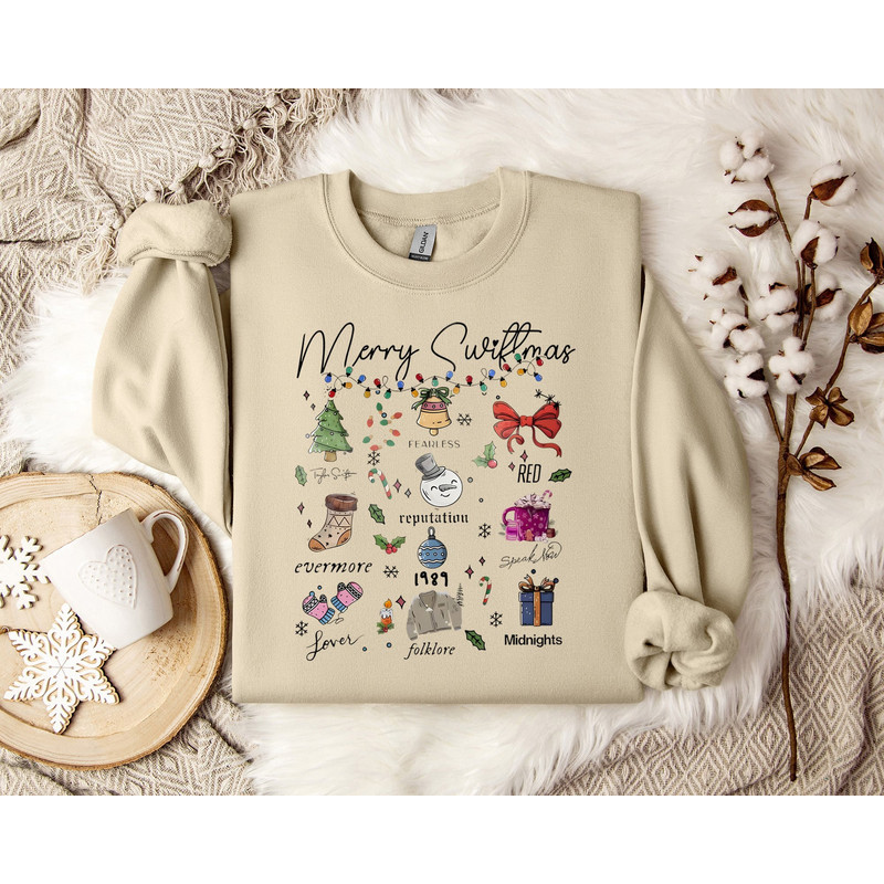 Taylor Swiftie Christmas Sweater, Merry Swiftmas Sweatshirt, Holiday Jumper, Christmas Sweater, Festive Xmas Pullover, Swiftie Gift for Her.jpg