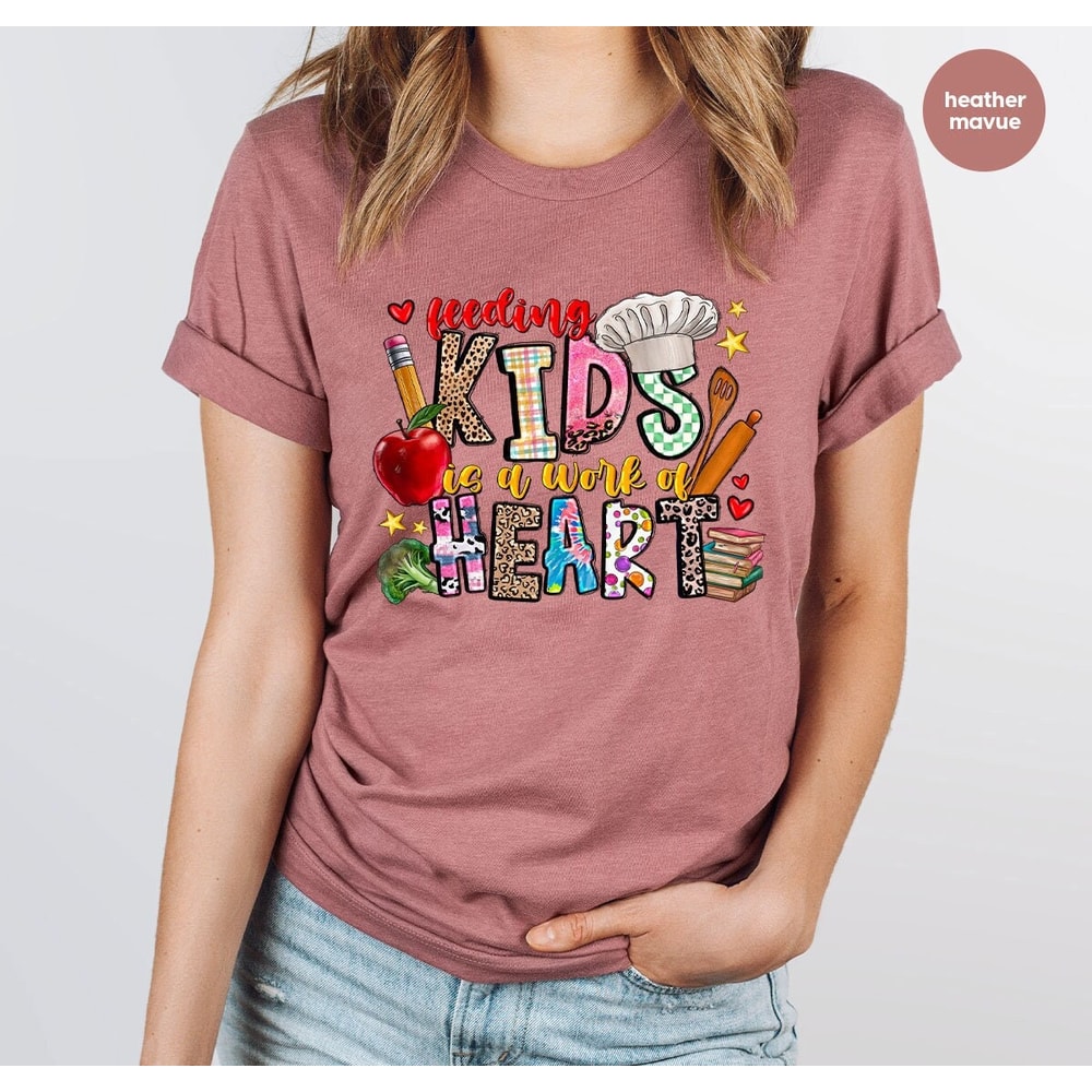 Lunch Lady T Shirt, Lunch Lady Gifts, Cute School TShirt, Coworker Vneck Shirt, Cafeteria Crew Graphic Tees, First Day of School Outfit.jpg