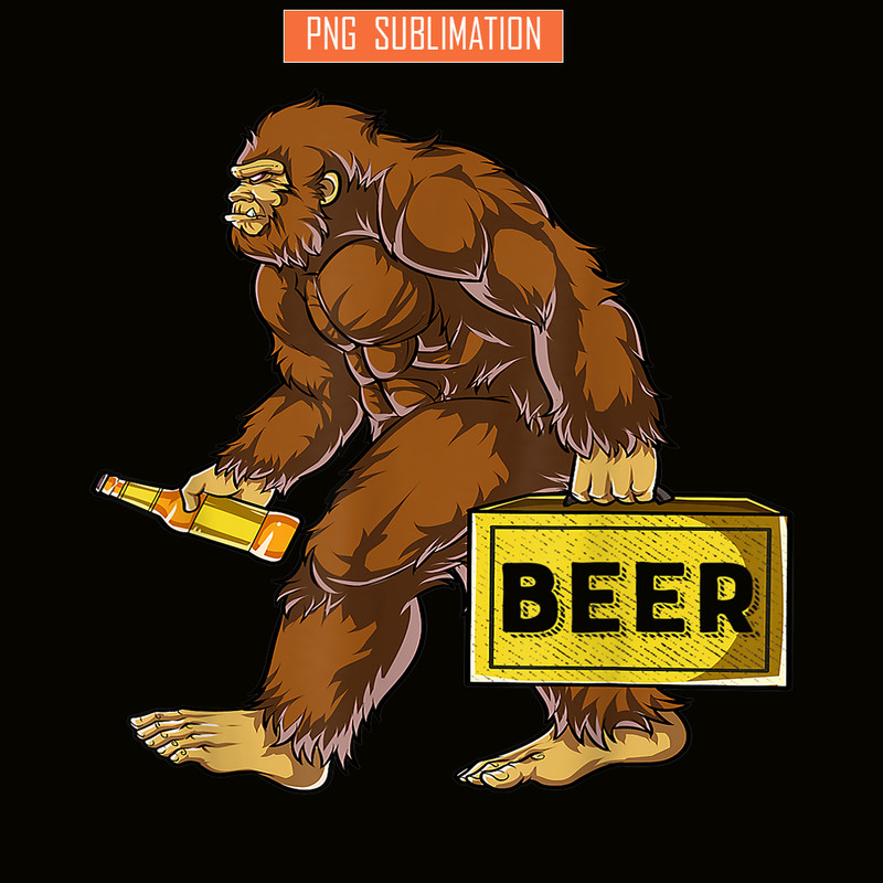 BEER28102312-Bigfoot with Beer PNG funny Sasquatch PNG Drinking Party PNG.png