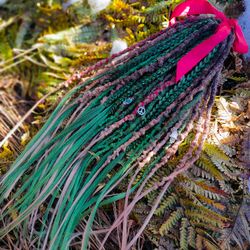 forest green brown ginger ombre de synthetic crochet dreadlocks  bumpy locs faux locs fake dreads hair extensions