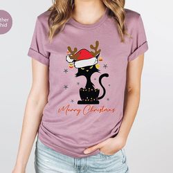 merry christmas gift, christmas shirt, christmas sweatshirt, cat shirt, cat mom t-shirt, cat dad outfit, cat owner gift,