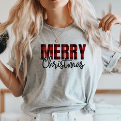 Buffalo Plaid Christmas Shirt, Merry Christmas Shirt, Christmas T-shirt, Christmas Family Shirt, Christmas Gift, Holiday