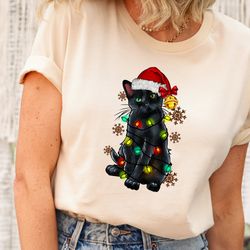 cat christmas shirt, christmas cat sweatshirt, black cat christmas shirt, kitten christmas shirt, cat lover gift, cat mo