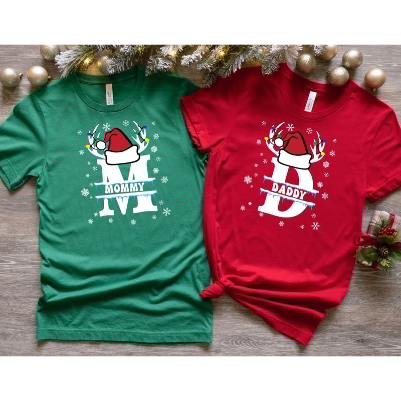 Monogrammed Family Christmas Shirt, Womens Christmas Tshirts, Christmas Monogram Shirt, Family Christmas Shirt, Christmas Gift, Custom Gift 2.jpg