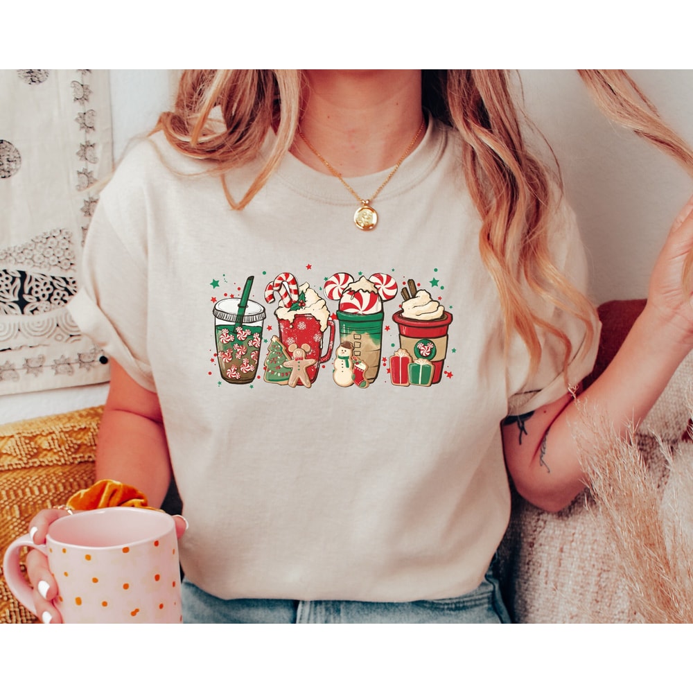 Christmas Coffee Shirt, Christmas Shirt, Christmas Shirt, Coffee Lover Gift Worker Winter, Christmas Snowman Latte Coffee Lover 1.jpg