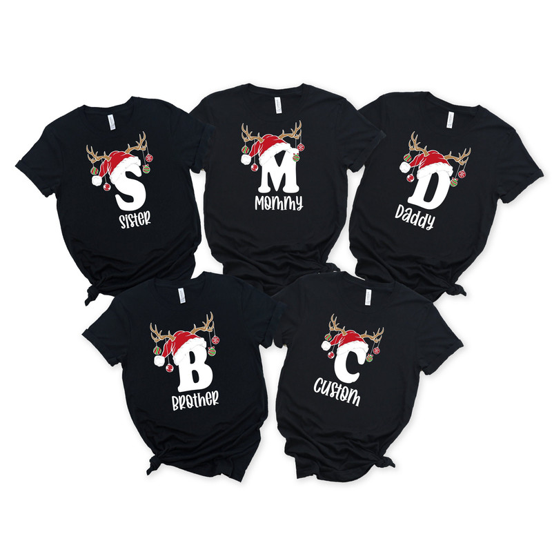 Monogrammed Family Christmas Shirt, Womens Christmas Tshirts, Christmas Monogram Shirt, Family Christmas Shirt, Christmas Gift, Custom Gift 4.jpg