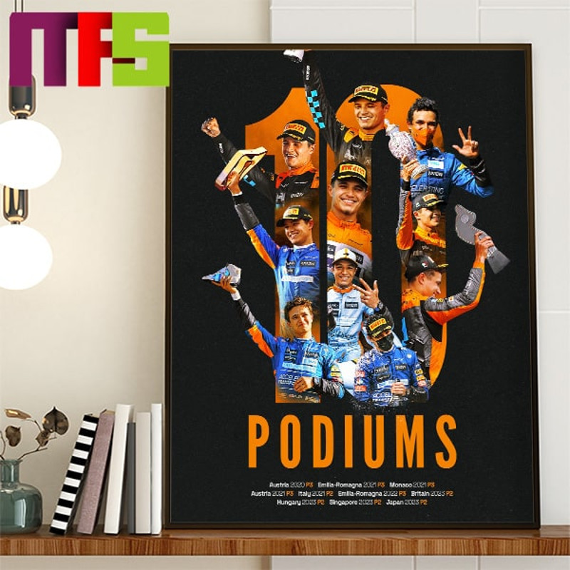 Lando Norris Scores Ten Podium And Counting McLaren F1 Team Home Decor Poster Canvas.jpg