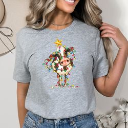 christmas shirt, cute cow christmas sweatshirt,christmas gift,2023 merry christmas,merry christmoos,christmas light shir