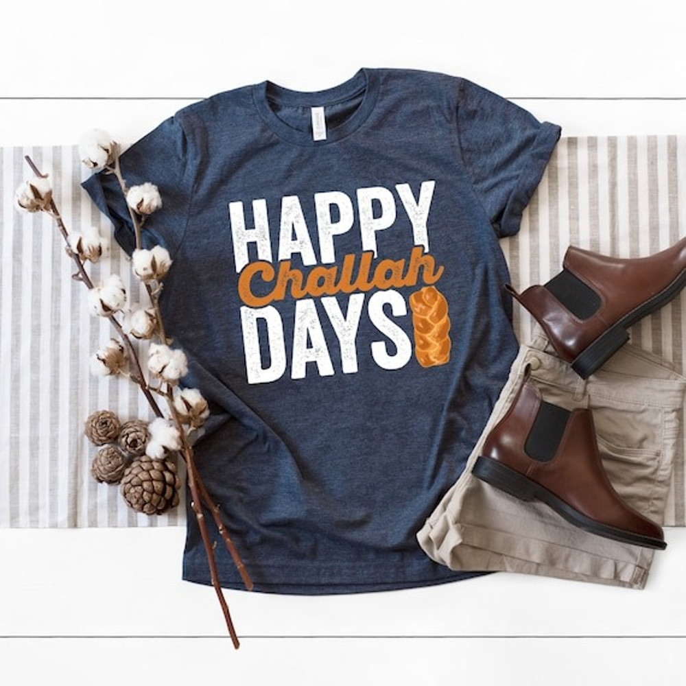 Happy Challah Days Shirt - Challah Bread - Chanukah Present - Hanukkah - Jewish Holiday - Star Of David - Unisex Graphic Tee.jpg
