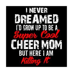 i never dreamed i would be super cool cheer mom svg, mother day svg, happy mother day, mom svg, mother svg, mommy svg, s