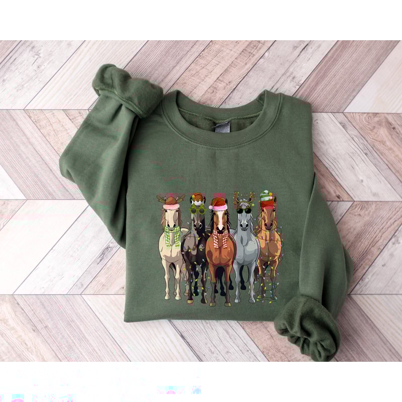 Horse Christmas Sweatshirt, Western Christmas Horse Shirt, Womens Christmas Sweater, Funny Christmas Shirt, Horse Lover Gift,Holiday Sweater.jpg