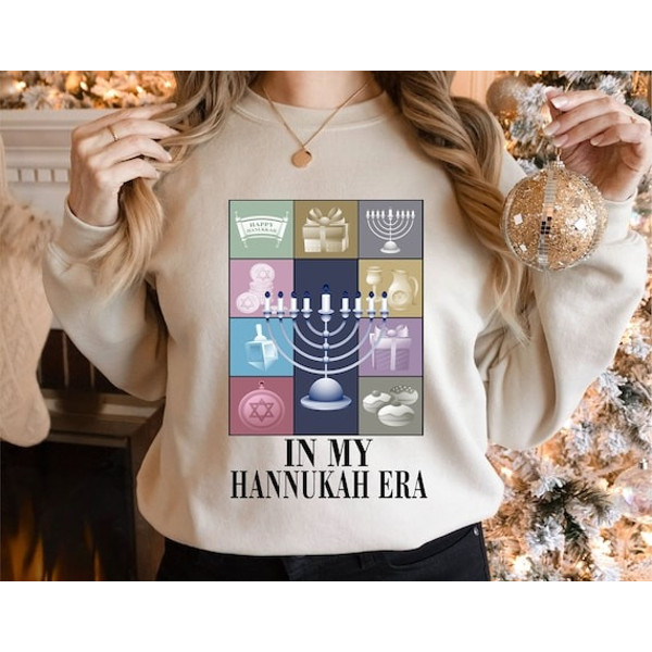 In My Hannukah Era Sweatshirt, Eras Tour Inspired Jewish Festival Shirt, Channukah Swiftie Sweater, Happy Hanukkah Gift.jpg