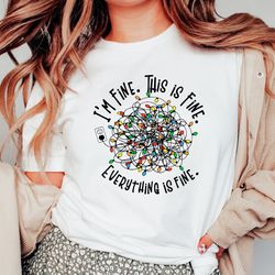 im fine everything is fine shirt gift for christmas,introverts christmas shirt gift,anxiety shirt gift for xmas,tangled