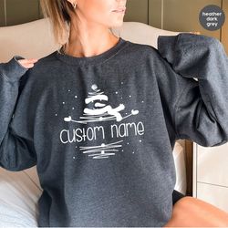 personalized christmas gifts, matching family christmas hoodies, customized christmas crewneck sweatshirt, custom snowma