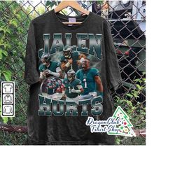 Vintage 90s Graphic Style Jalen Hurts T-Shirt - Jalen Hurts Tee - Retro American Football Oversized T-Shirt Football Boo