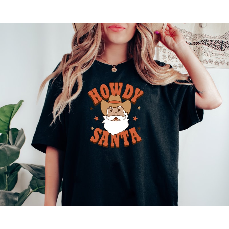 Retro Christmas Shirt, Howdy Santa Western Shirt, Vintage Santa Christmas Shirt, Retro Holiday Shirt, Ugly Sweater Shirt.jpg