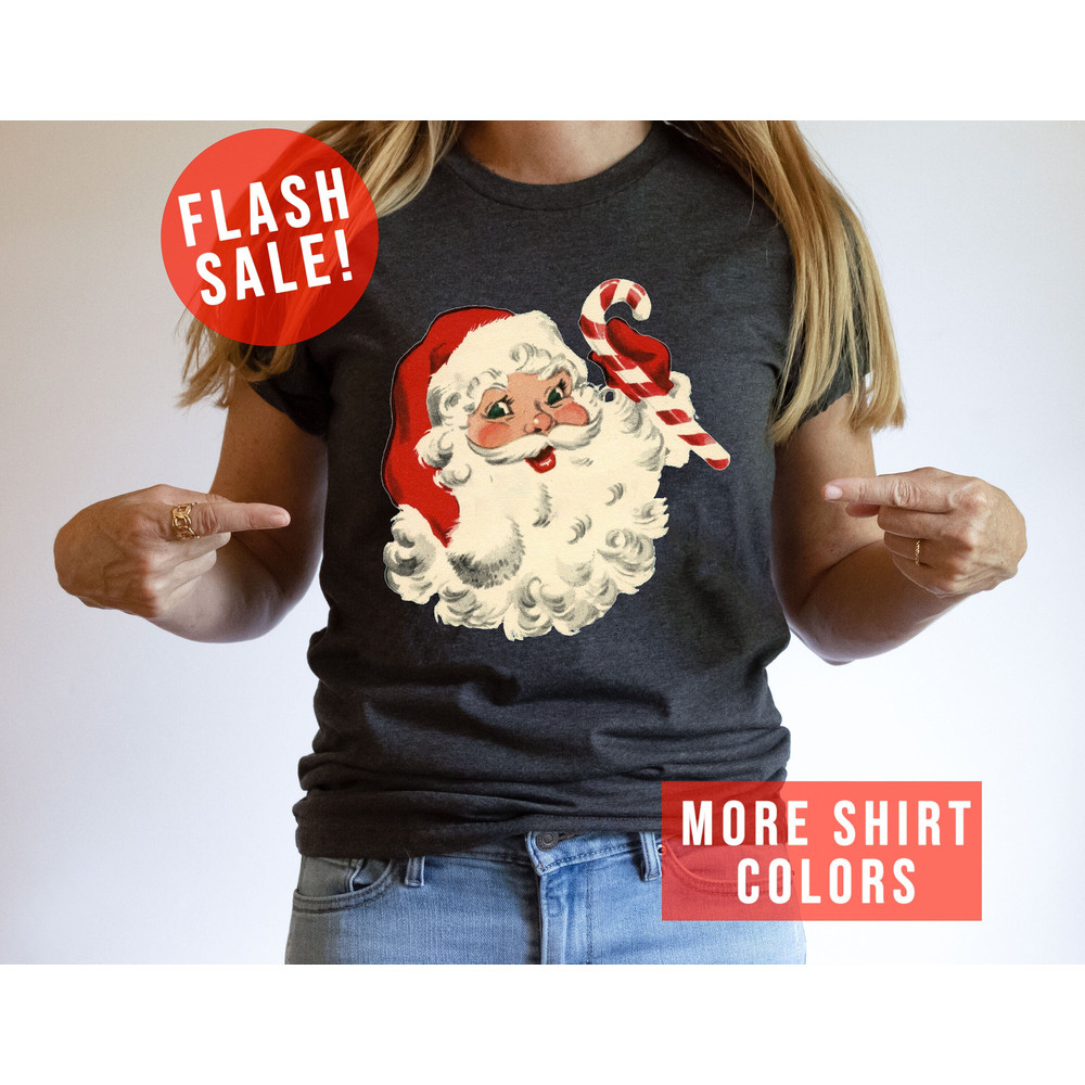 Cute Santa Claus Christmas Vibes T-Shirt, Merry Christmas Apparel, Christmas Winter Clothing, Christmas Holiday Tee, Family Christmas Shirt.jpg